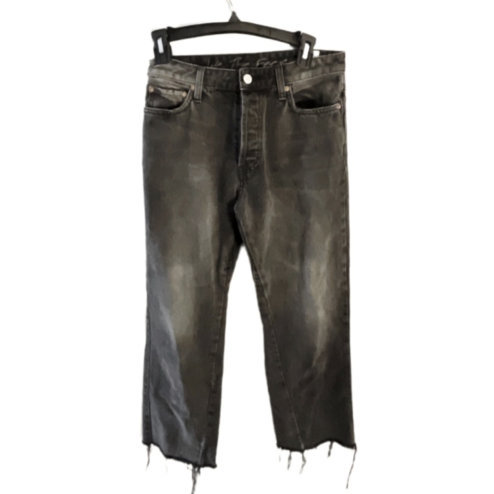 3 for 25! 🌻 Free People- High Rise Black/Grey Distressed Raw Hem Ankle Jeans